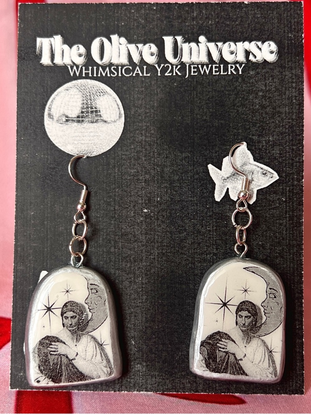 Roman Woman Earrings | Handmade Clay Dangle Earrings | Art History Jewelry